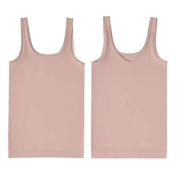 Members Mark Womens Seamless Reversible Cami 2-Pack Adobe Rose Size L - Picture 2 of 7